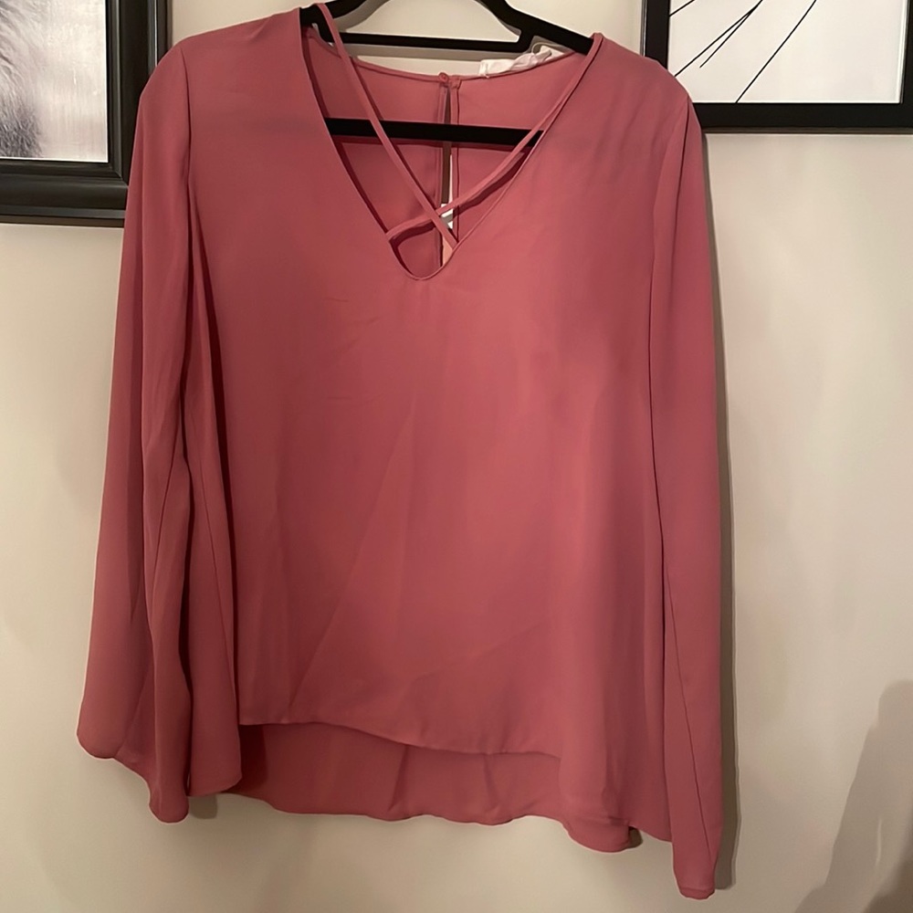 Lush pink blouse. Size SM. Like new condition. No stains or rips.